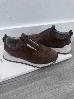 Brunello Cucinelli Brown Suede low sneakers shoes size 7